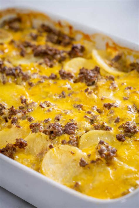 hamburger casserole with potatoes and cheese
